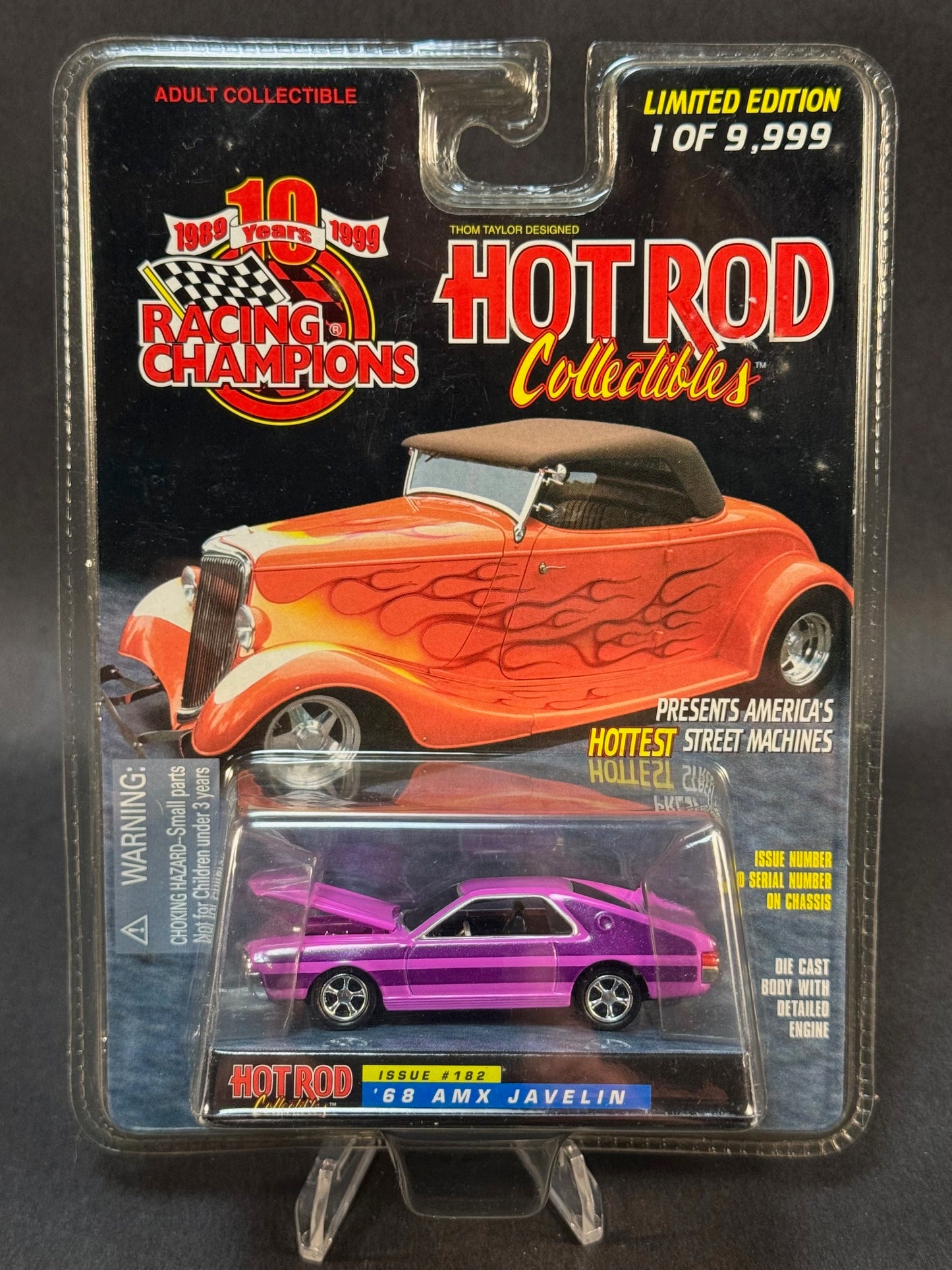 1999 Racing Champions Hot Rod Collectibles Issue #182 '68 AMX Javelin, Pink and Purple