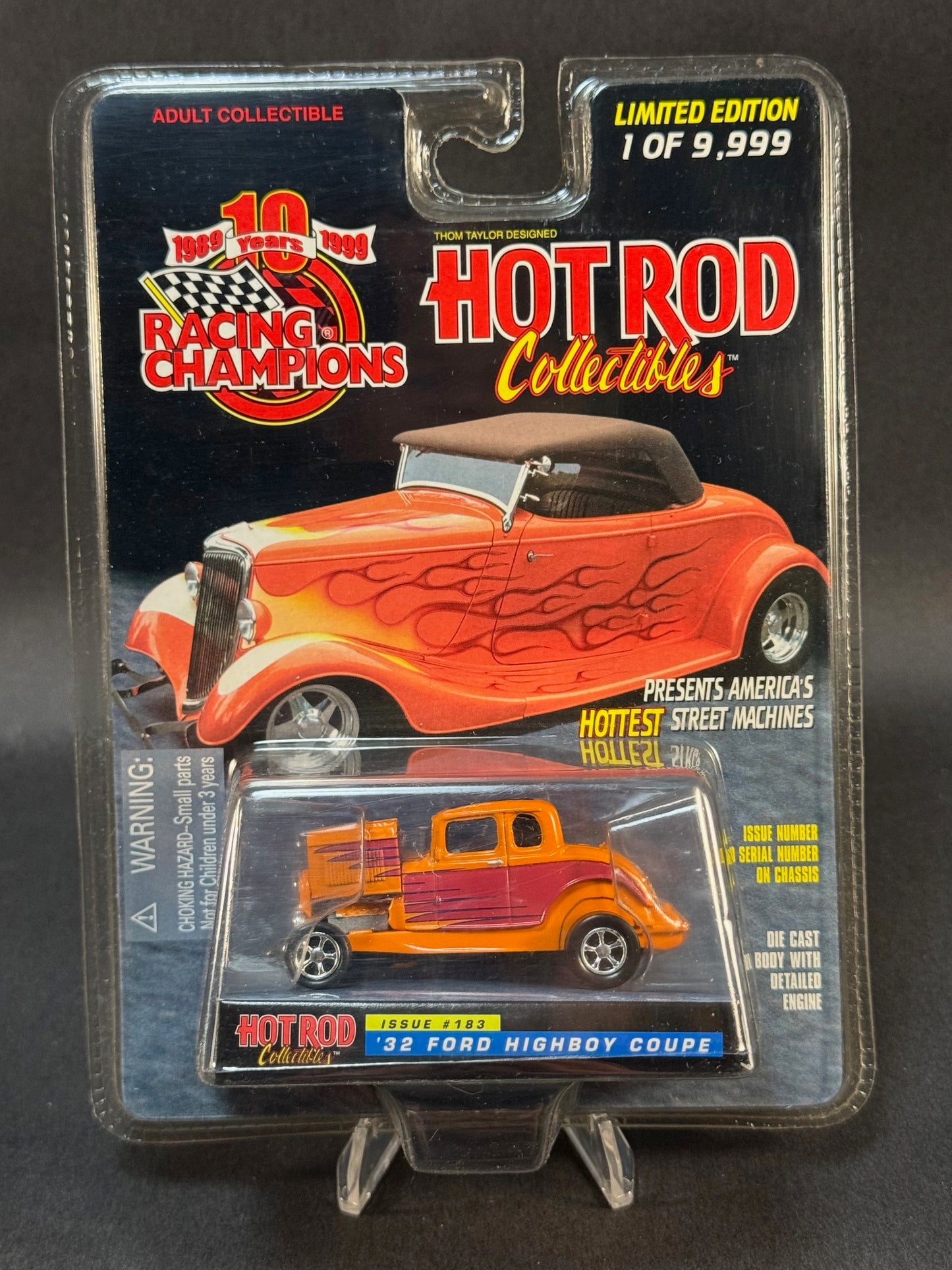 1999 Racing Champions Hot Rod Collectibles Issue #183 '32 Ford Highboy Coupe, Orange and Red