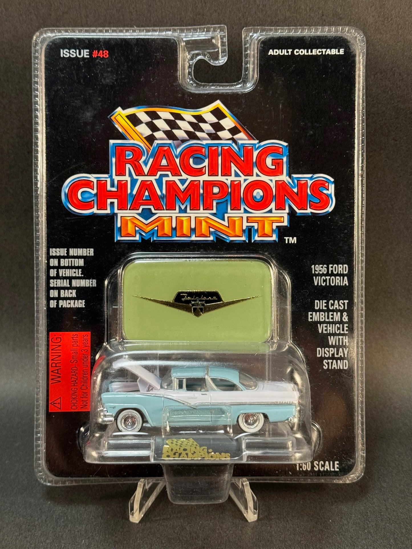 1996 Racing Champions MINT Issue #48 1956 Ford Victoria, Blue and White