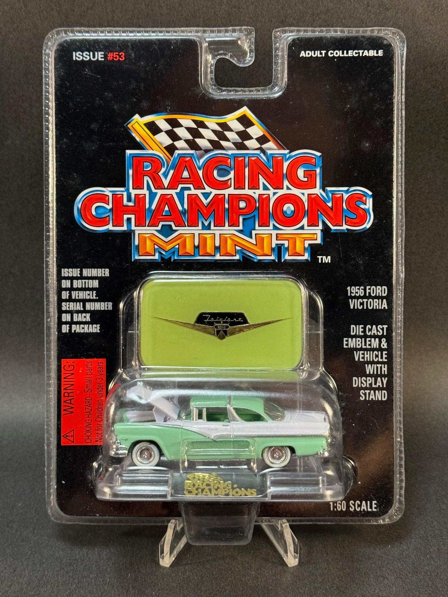 1996 Racing Champions MINT Issue #53 1956 Ford Victoria, Green and White