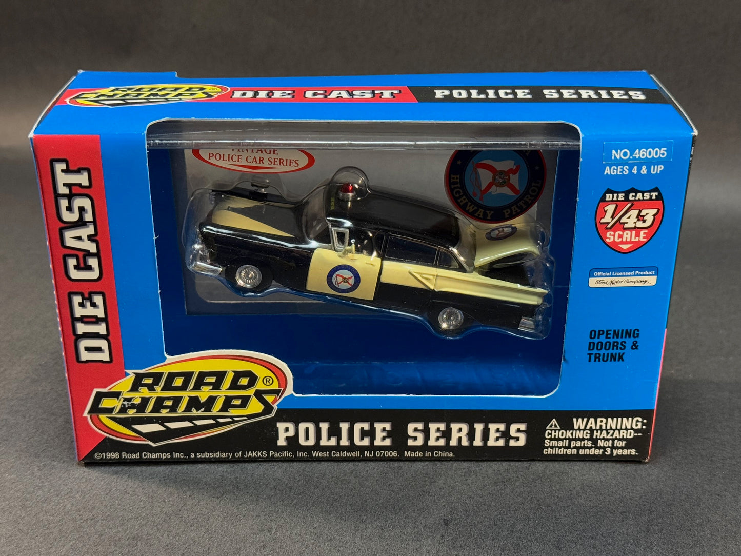 1998 Road Champs Vintage Police Car Series 1:43 Boxed Florida Highway Patrol