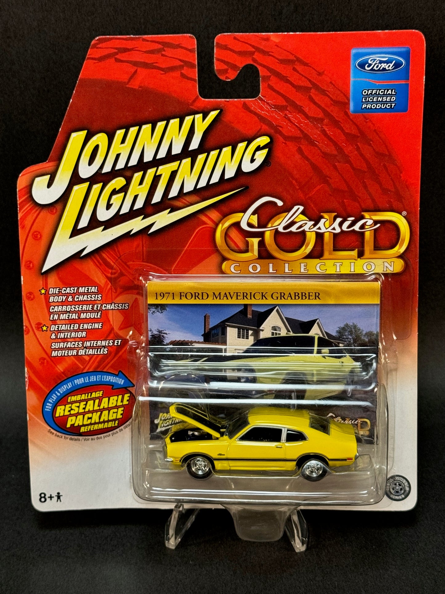 2006 Johnny Lightning Classic Gold 1971 Ford Maverick Grabber, Yellow- Tinted Windows