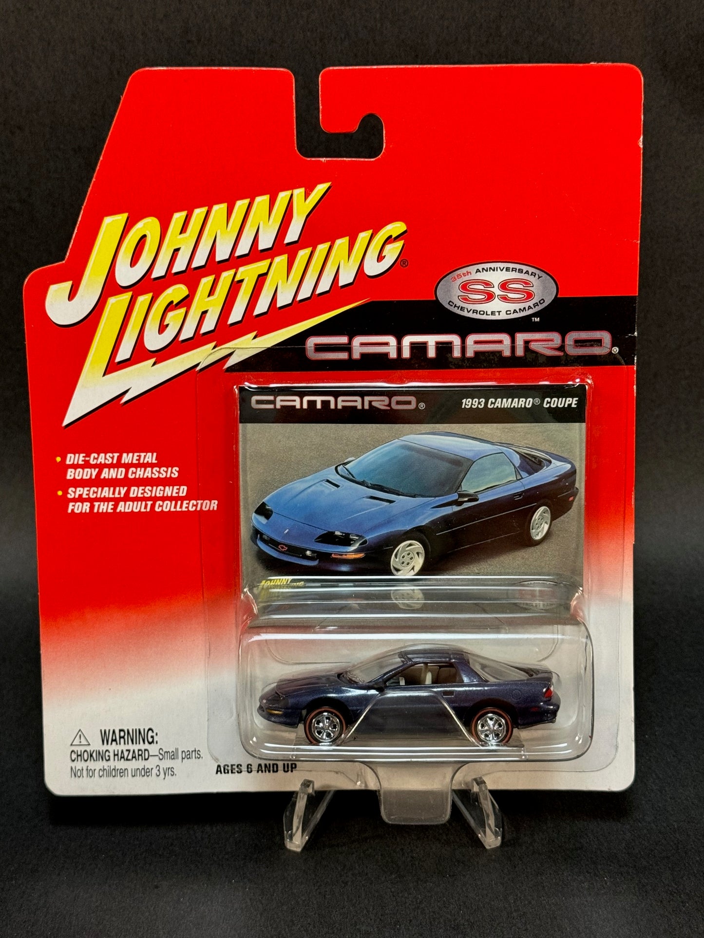 2002 Johnny Lightning 35th Anniversary Camaro SS 1993 Camaro Coupe, Blue