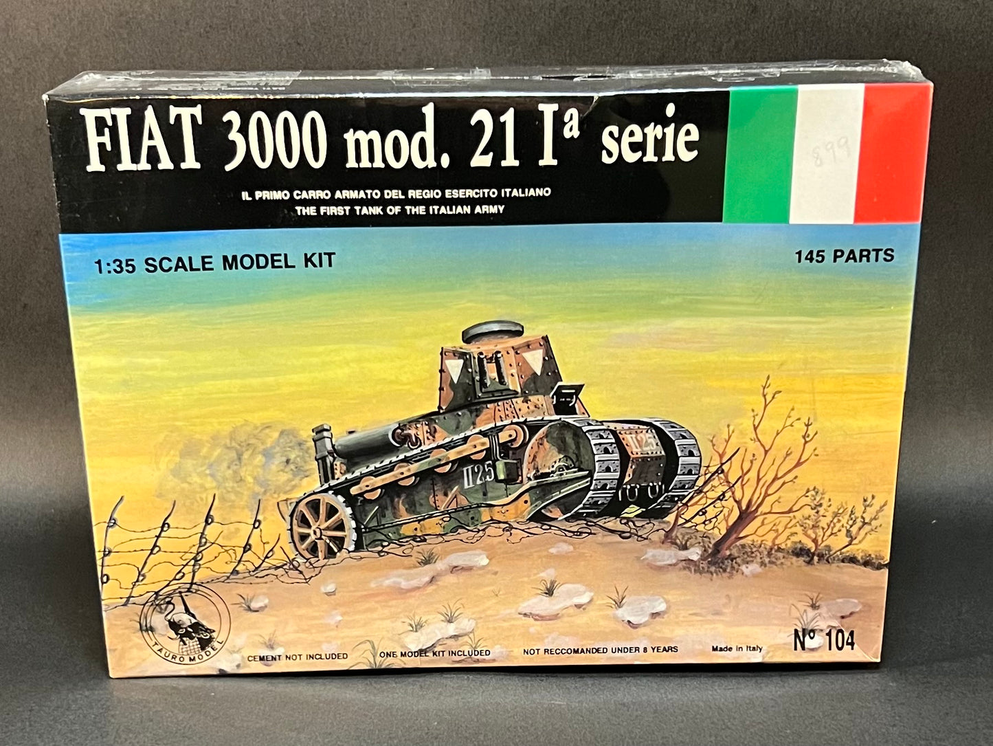 1980 Tauro Model Kit 104 1:35 Scale Fiat 3000 mod.21 Ia Serie