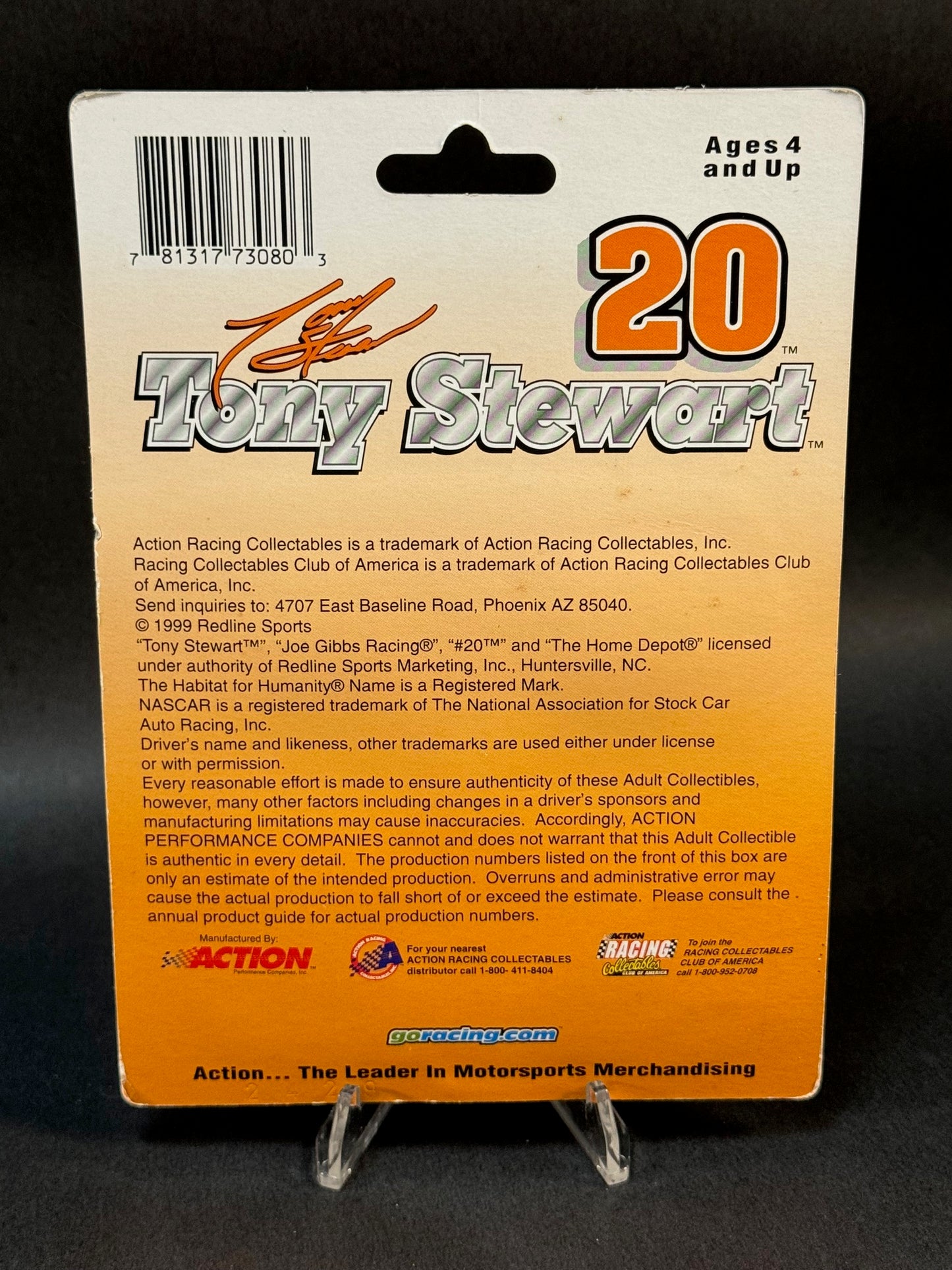 1999 Action NASCAR Tony Stewart #20 Home Depot & Habitat For Humanity 2 Pack