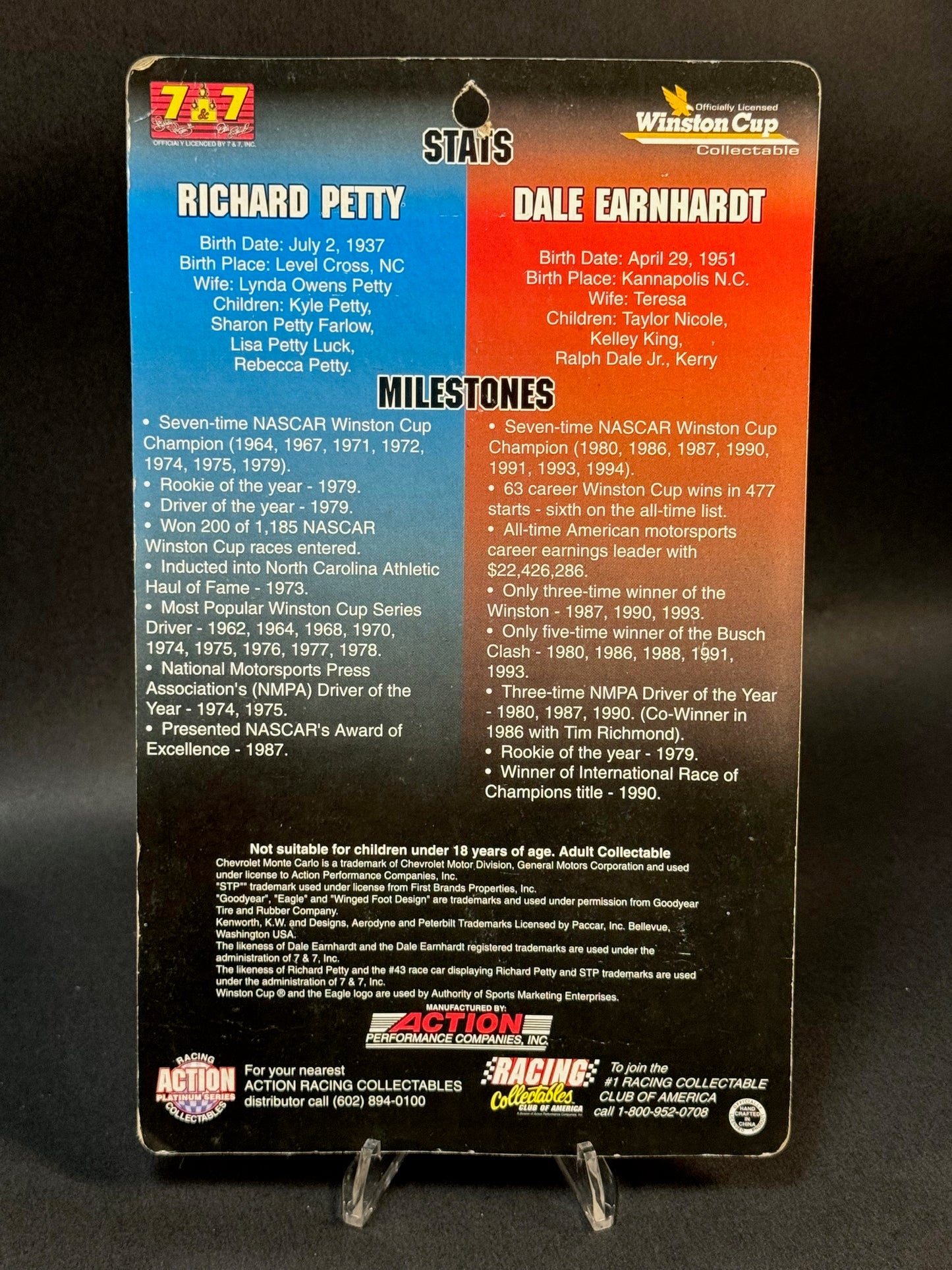 Action NASCAR 7 Time Champions Dale Earnhardt & Richard Petty 2 Pack