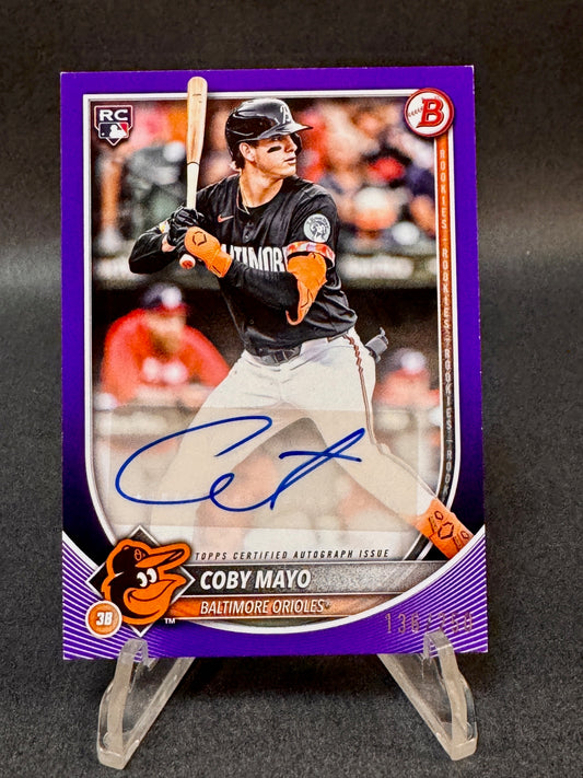 2025 Bowman Rookie RC Purple Autograph /250 Coby Mayo Orioles