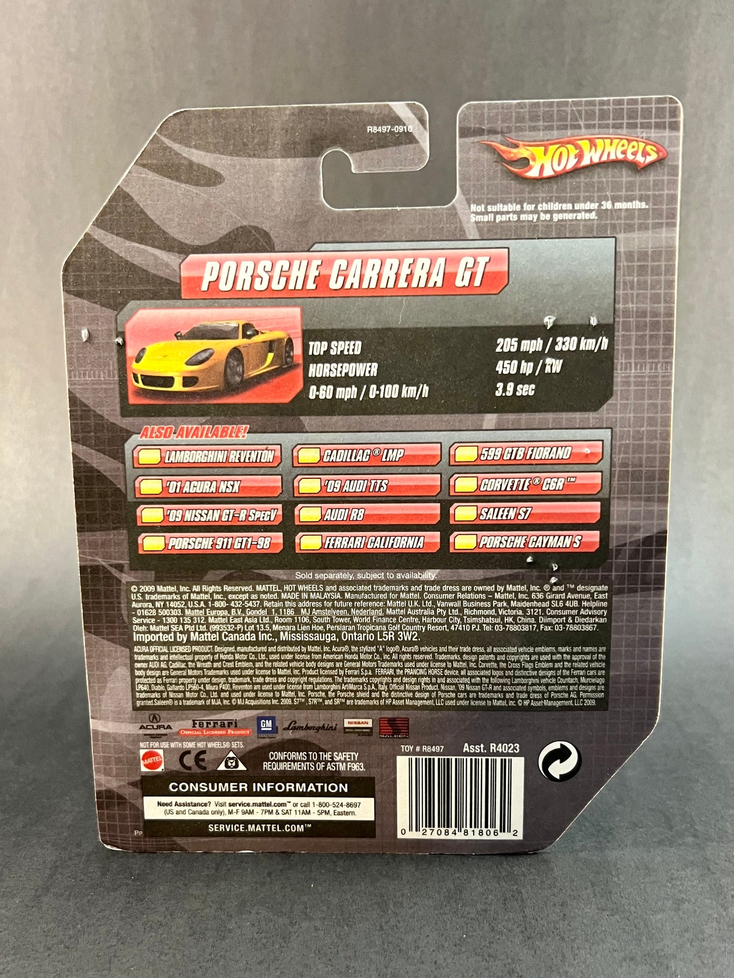 Hot Wheels Speed Machines Porsche Carrera GT