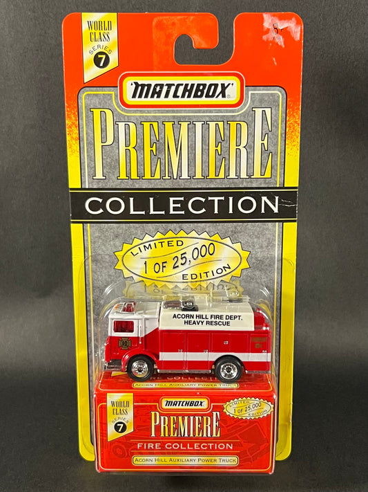 Matchbox Premiere Fire Collection World Class Series 7 Acorn Hill Auxiliary Power Truck