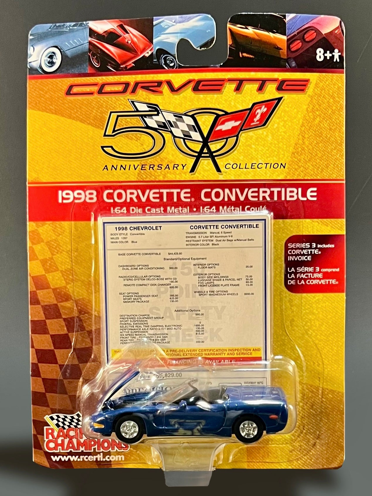 Racing Champions 1998 Corvette Convertible Blue