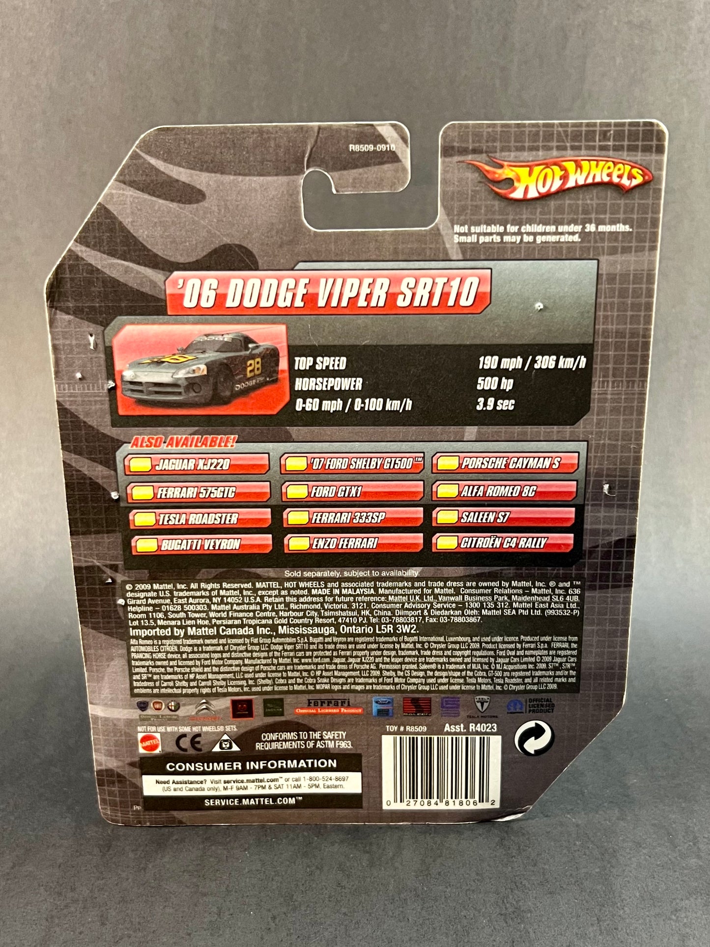 Hot Wheels 2009 Speed Machines '06 Dodge Viper SRT10, Silver