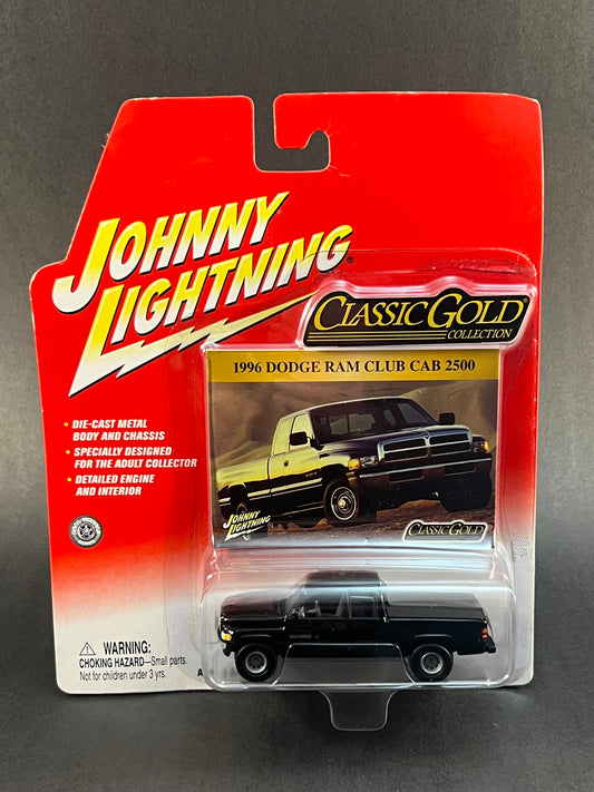 Johnny Lightning Classic Gold 1996 Dodge Ram Club Cab 2500 Black 1:64