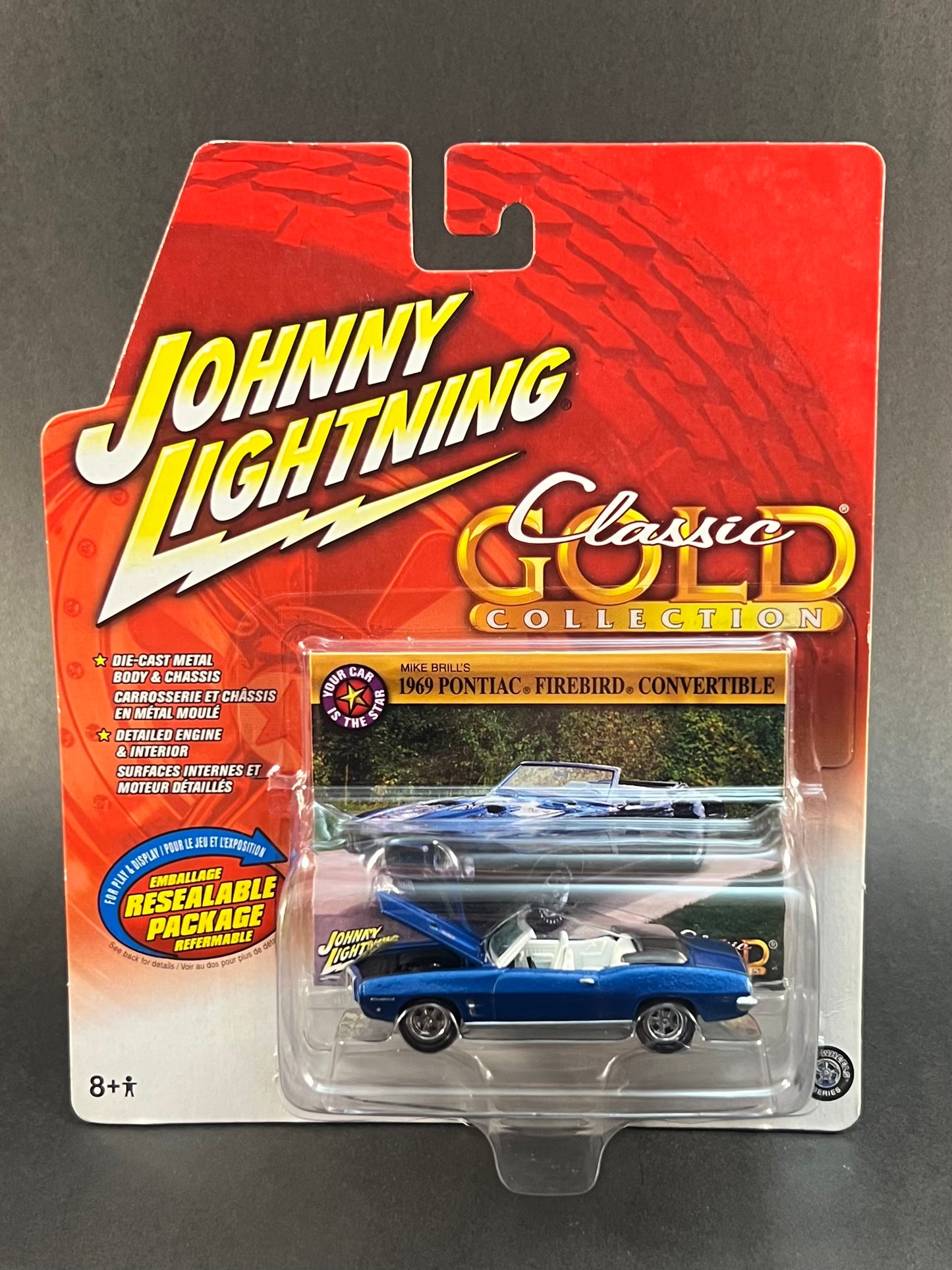 Johnny Lightning Classic Gold 1969 Pontiac Firebird Convertible Blue 1:64