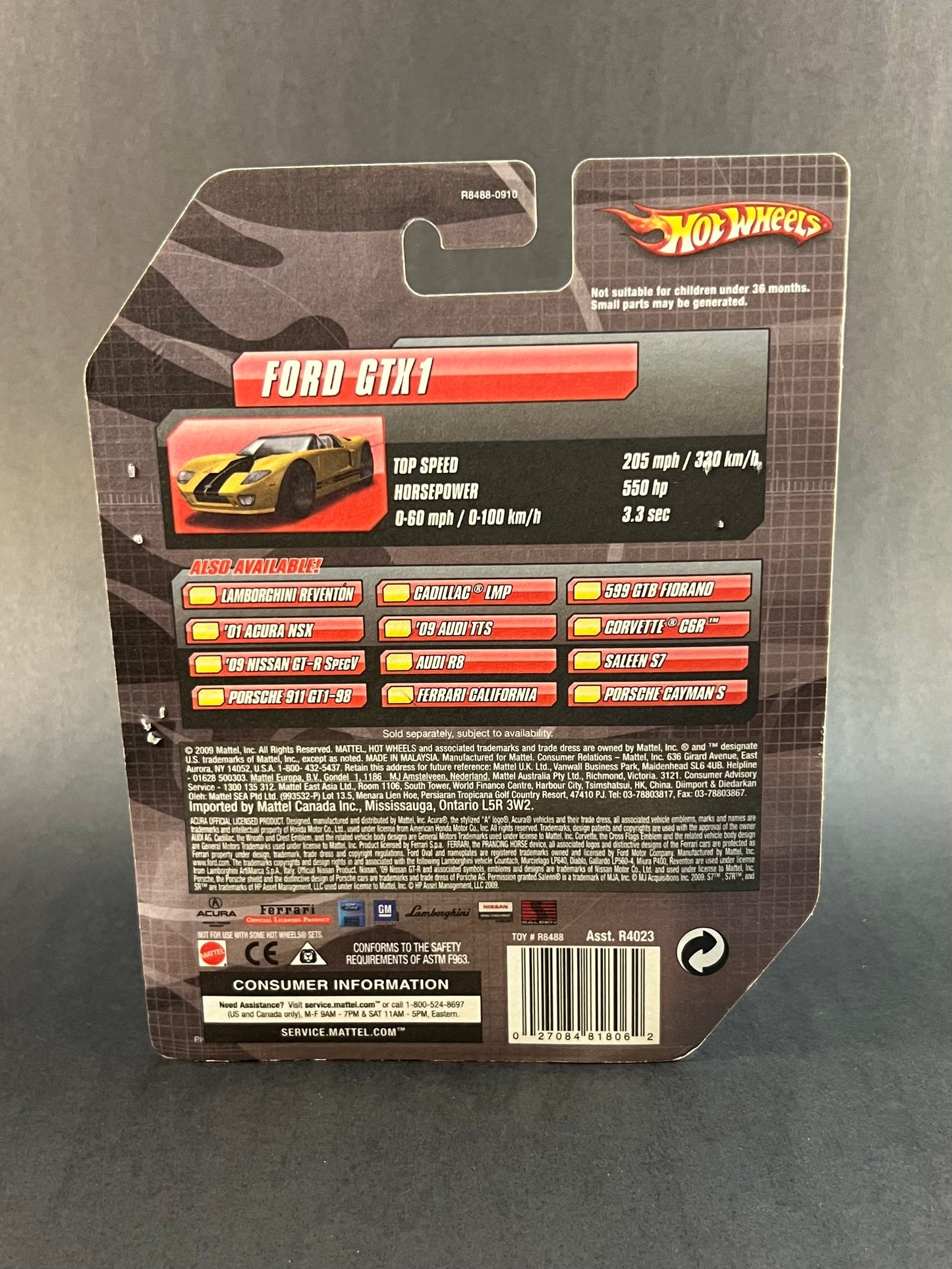 Hot Wheels 2009 Speed Machines Ford GTX1, Gold