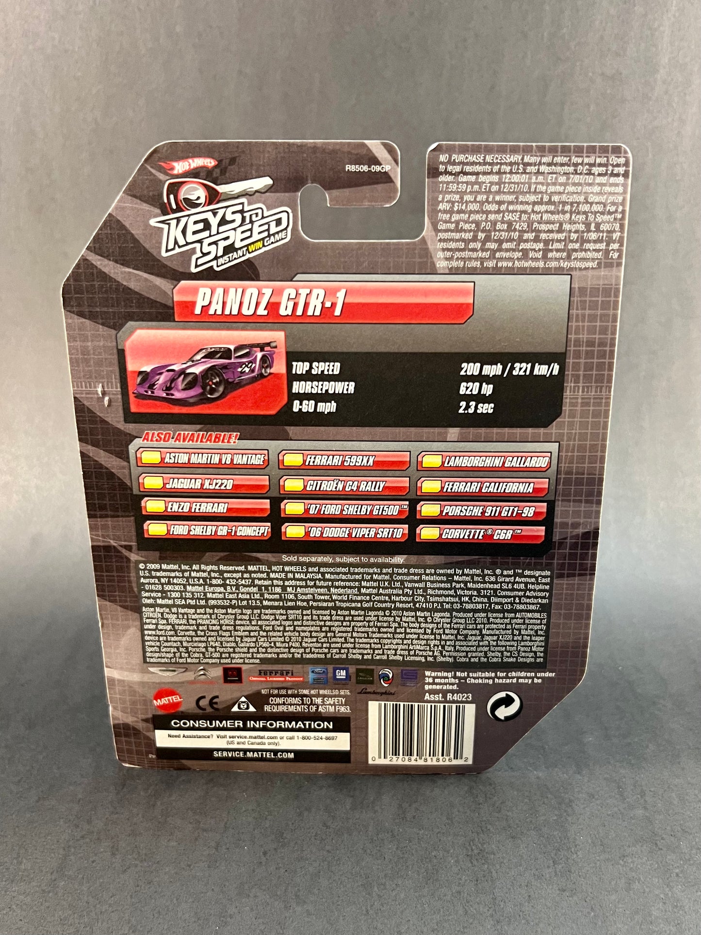 Hot Wheels 2009 Speed Machines Panoz GTR-1, Purple