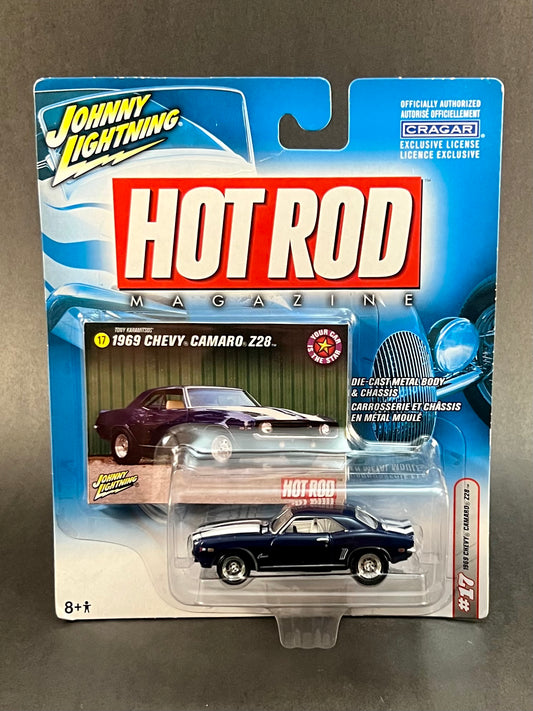 Johnny Lightning Hot Rod Magazine #17 1969 Chevy Camaro Z28 Blue 1:64