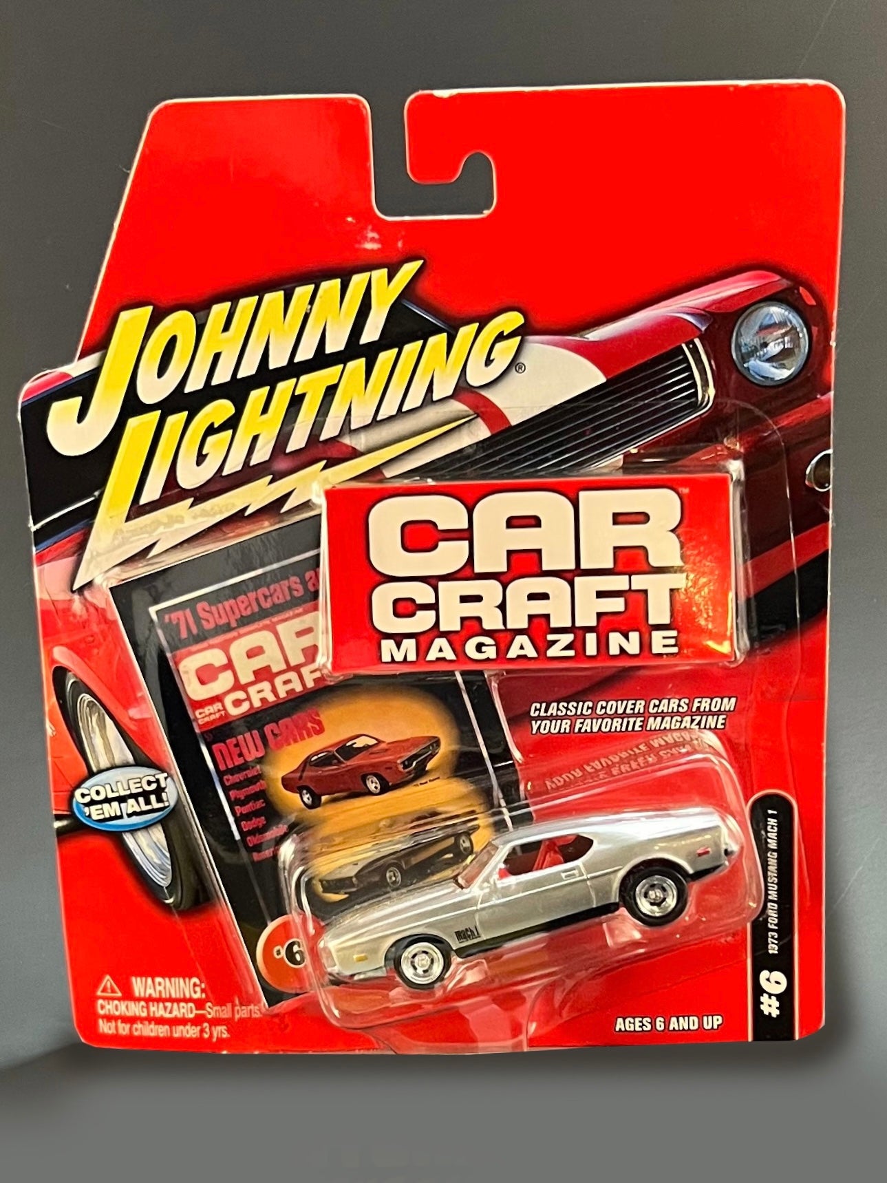 Johnny Lightning 2003 Car Craft Magazine #6 1973 Ford Mustang Mach 1, Silver