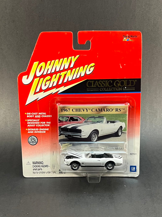 Johnny Lightning Classic Gold 1967 Chevy Camaro RS White 1:64