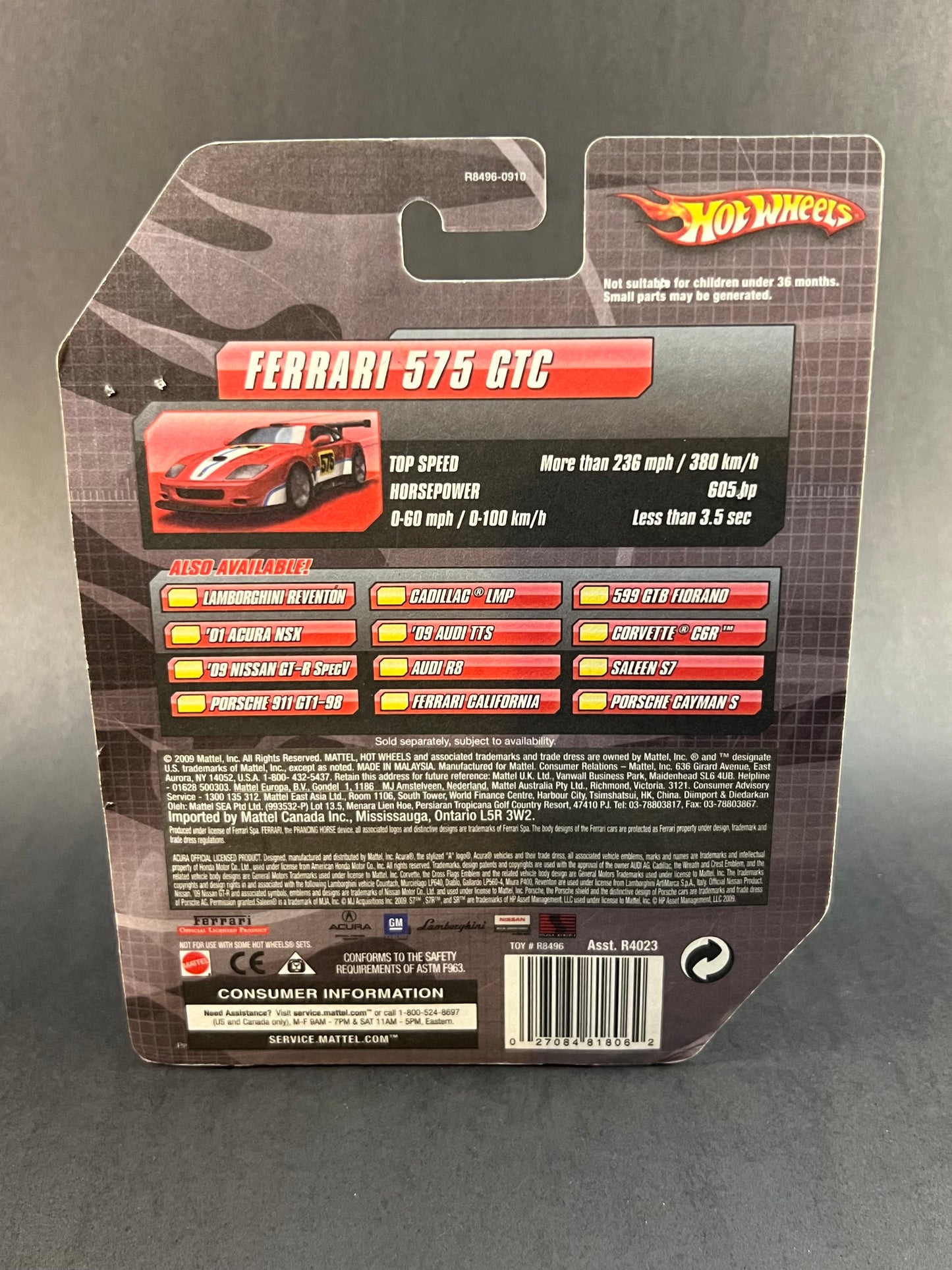 Hot Wheels 2009 Speed Machines Ferrari 575 GTC, Red