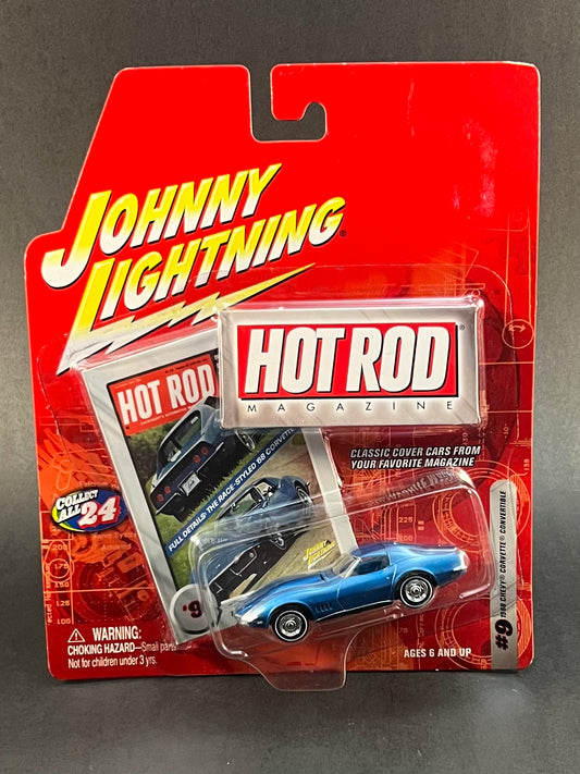 Johnny Lightning Hot Rod Magazine #9 1968 Chevy Corvette Convertible Blue 1:64