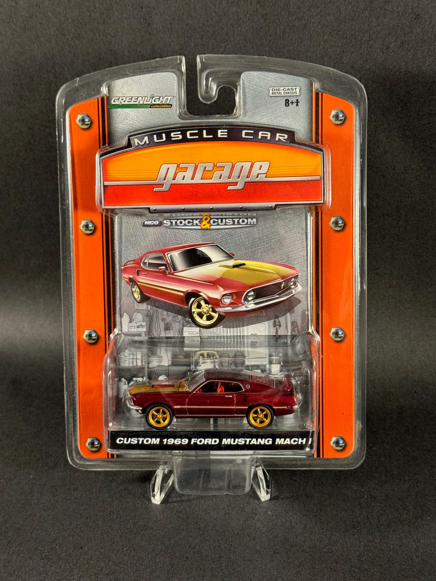 GreenLight 2006 Muscle Car Garage Custom 1969 Ford Mustang Mach I, Red