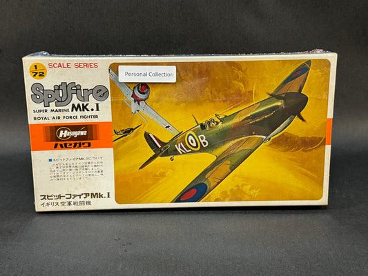 Hasegawa Model Kit A15 1:72 Scale Super Marine Spitfire MK.I Royal Air Force Fighter