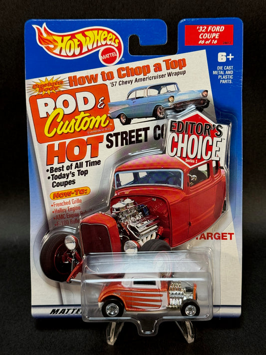 2000 Hot Wheels Editor's Choice Series 1 #6 '32 Ford Coupe, Orange and White