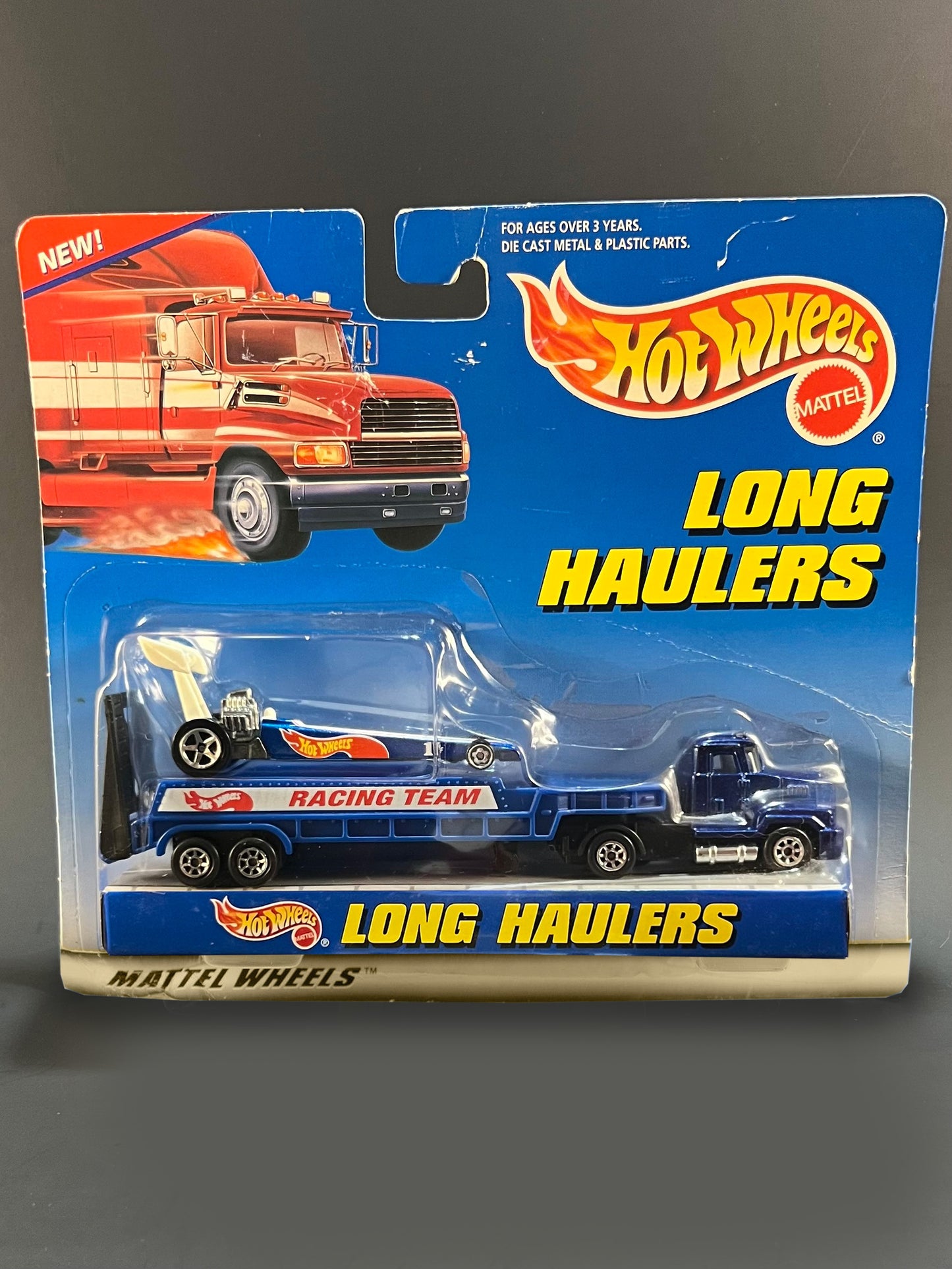 Hot Wheels Long Haulers Racing Team Blue Semi Truck & Dragster