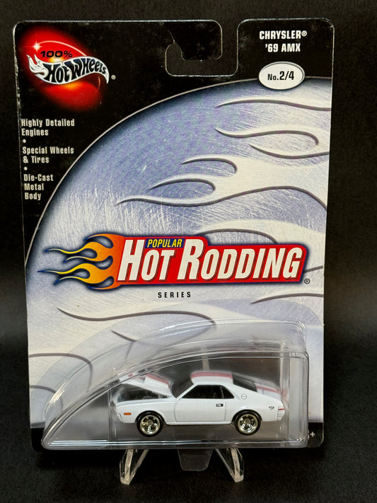 2002 Hot Wheels Popular Hot Rodding Series #2 Chrysler '69 AMX, White