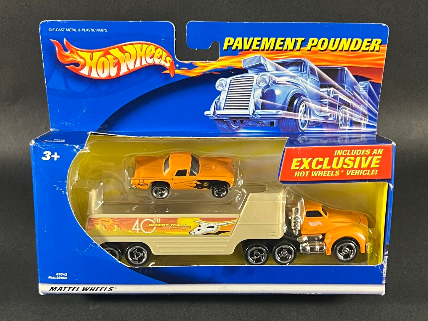 2000 Hot Wheels Pavement Pounder '57 T-Bird 40th Desert Team Challenge, Orange