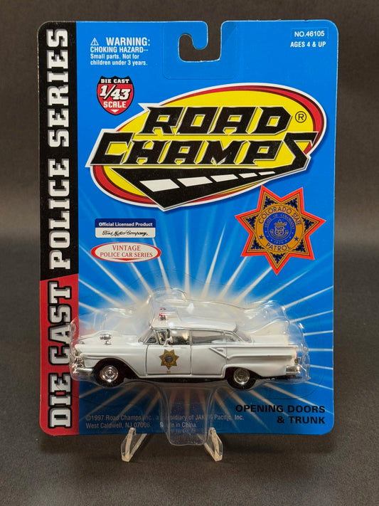 1997 Road Champs Vintage Police Car Series 1:43 Colorado State Patrol, White
