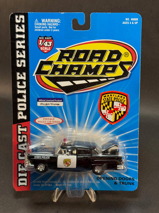 1998 Road Champs Vintage Police Car Series 1:43 Maryland State Police, Black