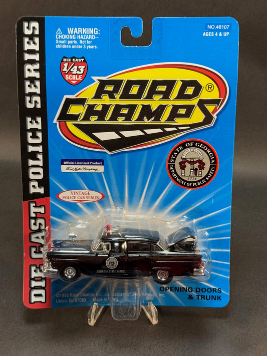 1998 Road Champs Vintage Police Car Series 1:43 Georgia State Patrol, Black