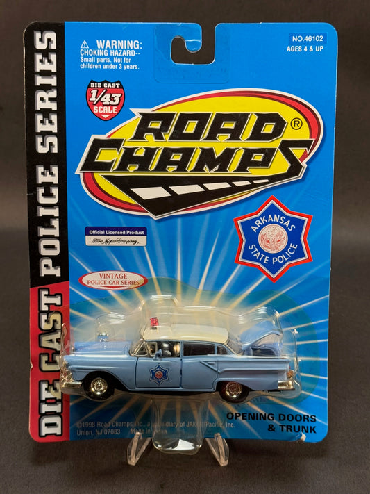 1998 Road Champs Vintage Police Car Series 1:43 Arkansas State Police, Blue