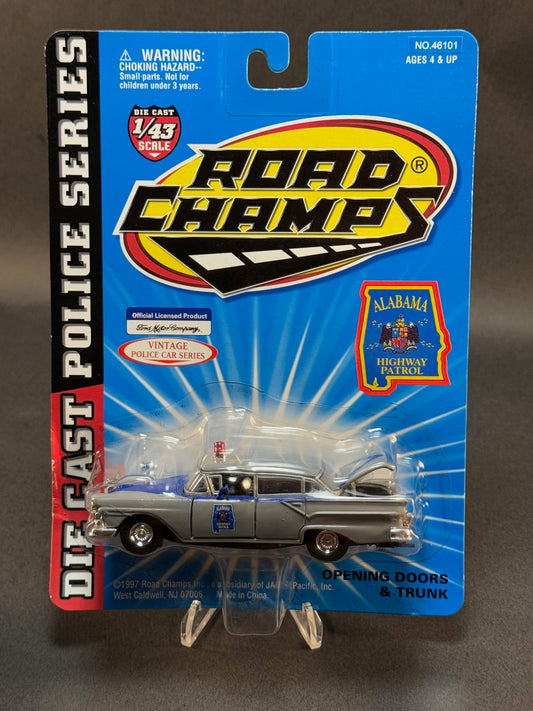 1997 Road Champs Vintage Police Car Series 1:43 Alabama Highway Patrol, Gray and Blue