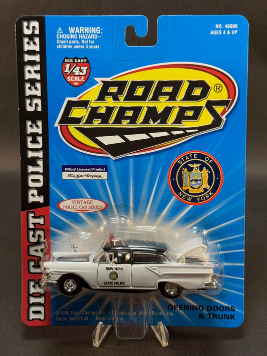 1998 Road Champs Vintage Police Car Series 1:43 New York State Police, Black and White