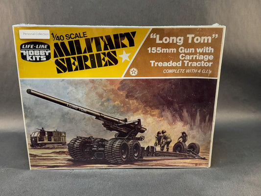 Life-Like Hobby Kits H-660 1:40 Scale "Long Tom" 155mm Gun with Carriage Treaded Tractor