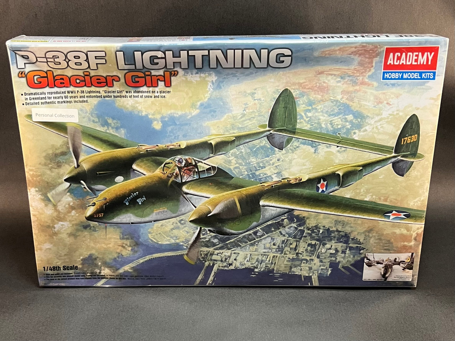 Academy Model Kit 12208 1:48 Scale P-38F Lightning "Glacier Girl"