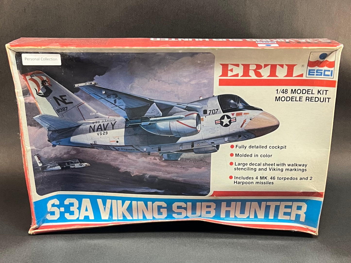 ESCI ERTL Model Kit 8216 1:48 Scale S-3A Viking Sub Hunter