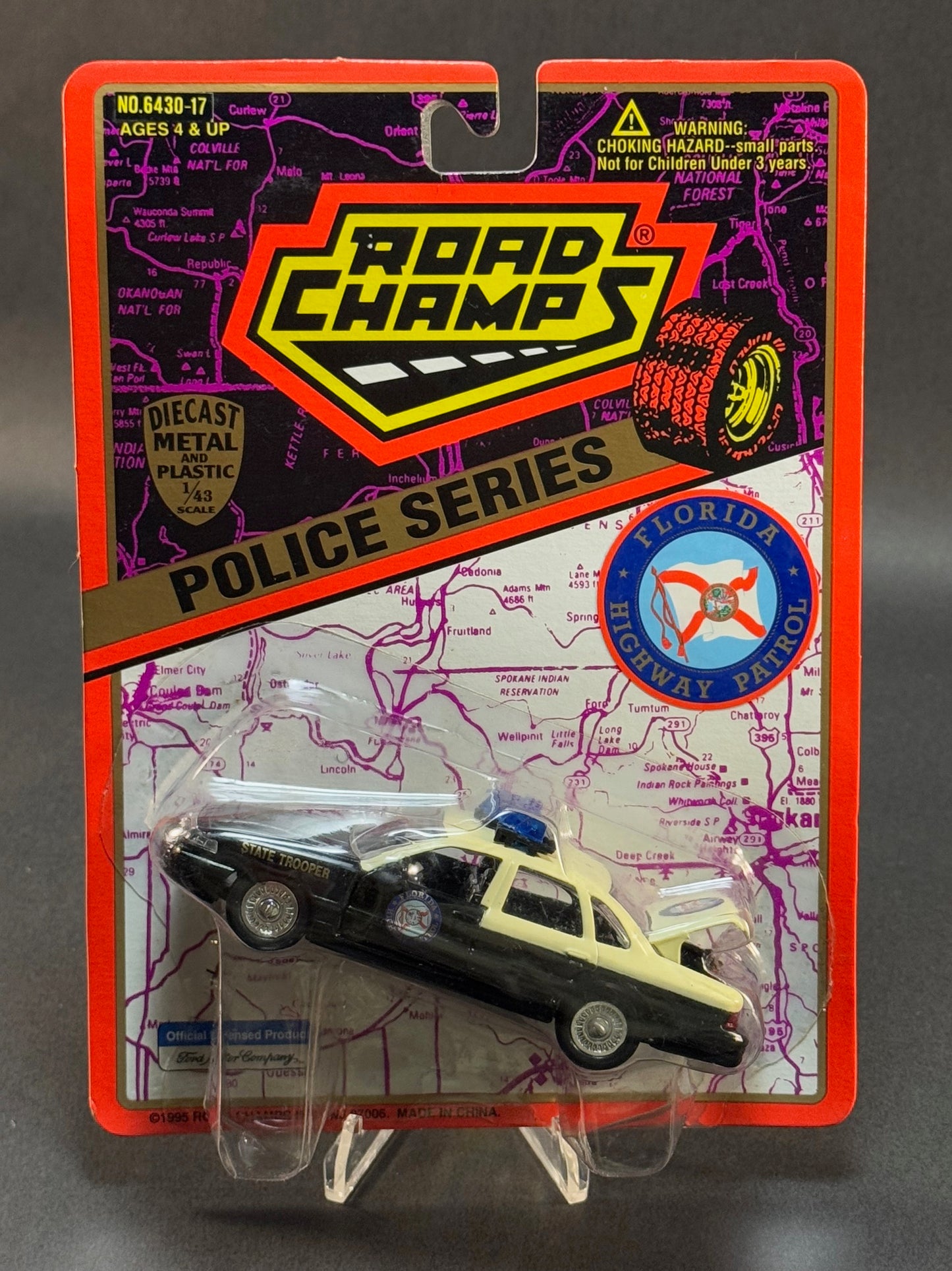 1995 Road Champs State Police Collector's Series Florida Highway Patrol, Black and Cream