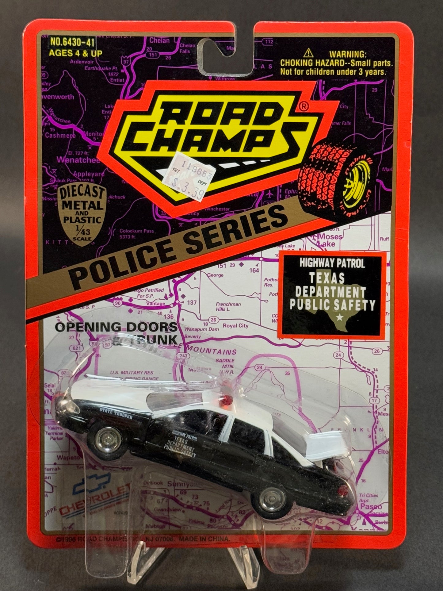 1996 Road Champs State Police Collector's Series Texas Highway Patrol, Black and White
