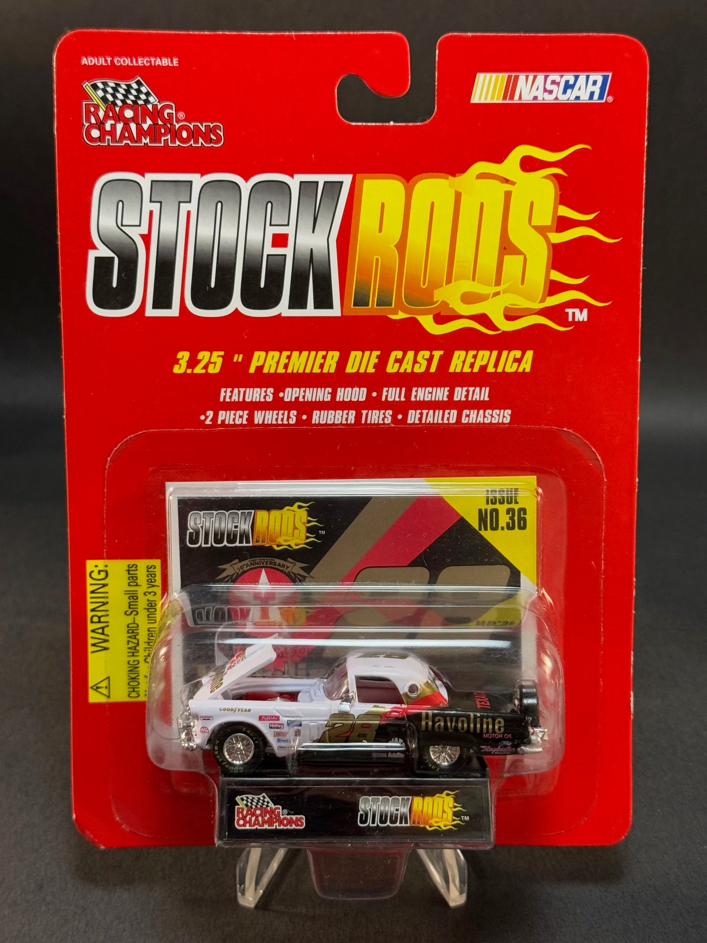 1997 Racing Champions NASCAR Stock Rods #36 Texaco 28, White and Black