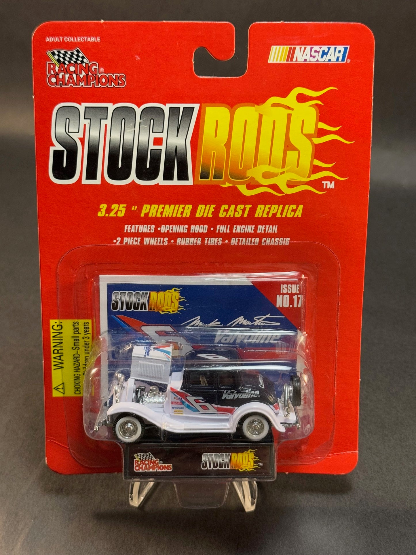 1997 Racing Champions NASCAR Stock Rods #17 Valvoline 6, Blue and White