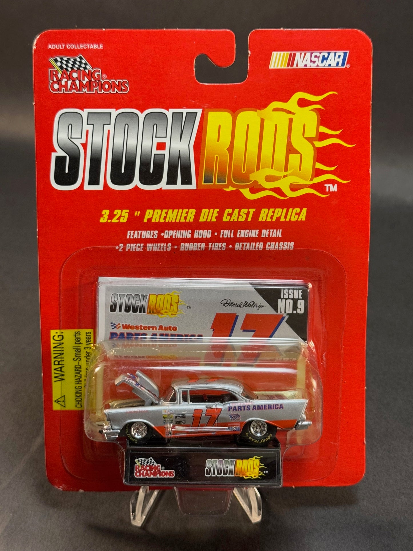 1997 Racing Champions NASCAR Stock Rods Issue No. 9 Western Auto Parts 17 Waltrip, Silver