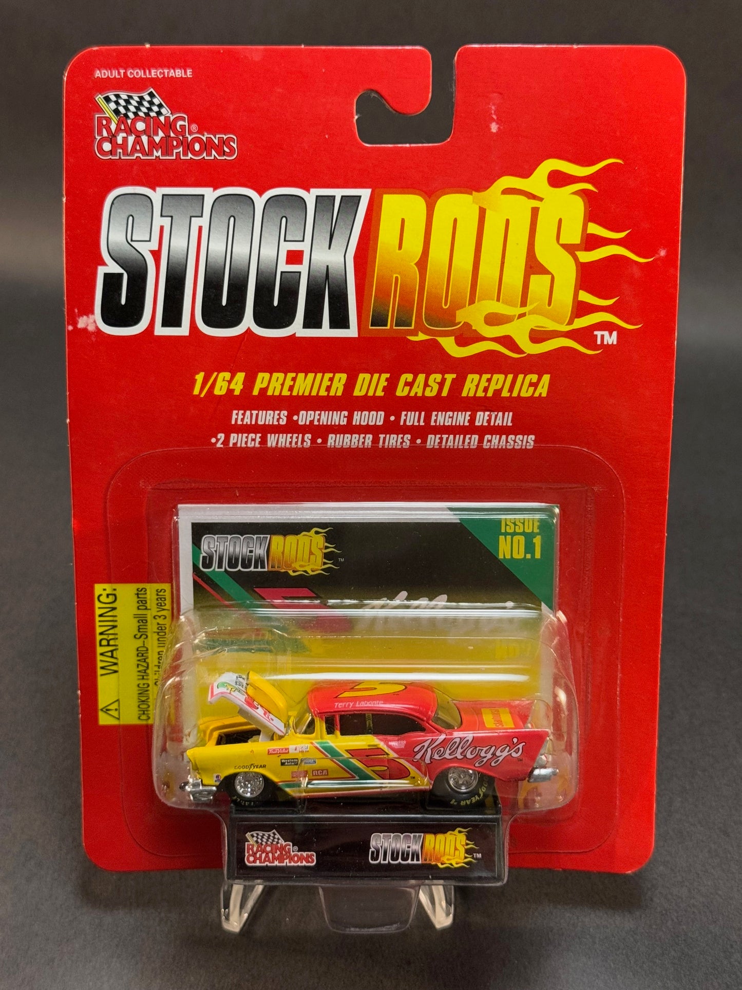 1997 Racing Champions NASCAR Stock Rods #1 Kellogg's 5, Yellow and Red