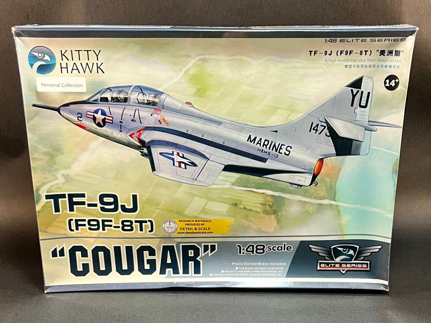 Kitty Hawk Model Kit KH80129 1:48 Scale TF-9J (F9F-8T) "Cougar"