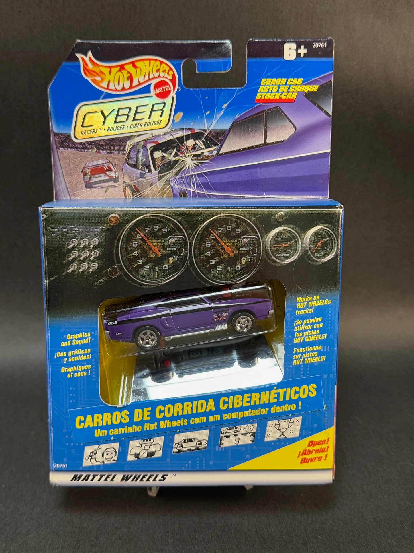1997 Hot Wheels Cyber Racers 70's Charger Cuda Muscle Car, Purple