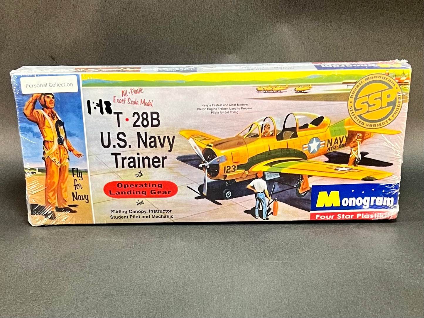 Monogram Model Kit 85-0014 1:48 Scale T-28B US Navy Trainer with Operating Landing Gear