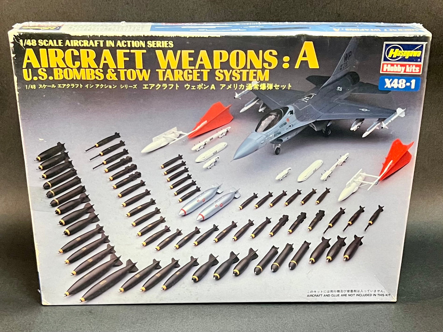 Hasegawa Model Kit X48-1 1:48 Scale Aircraft Weapons: A US Bombs & Tow Target System