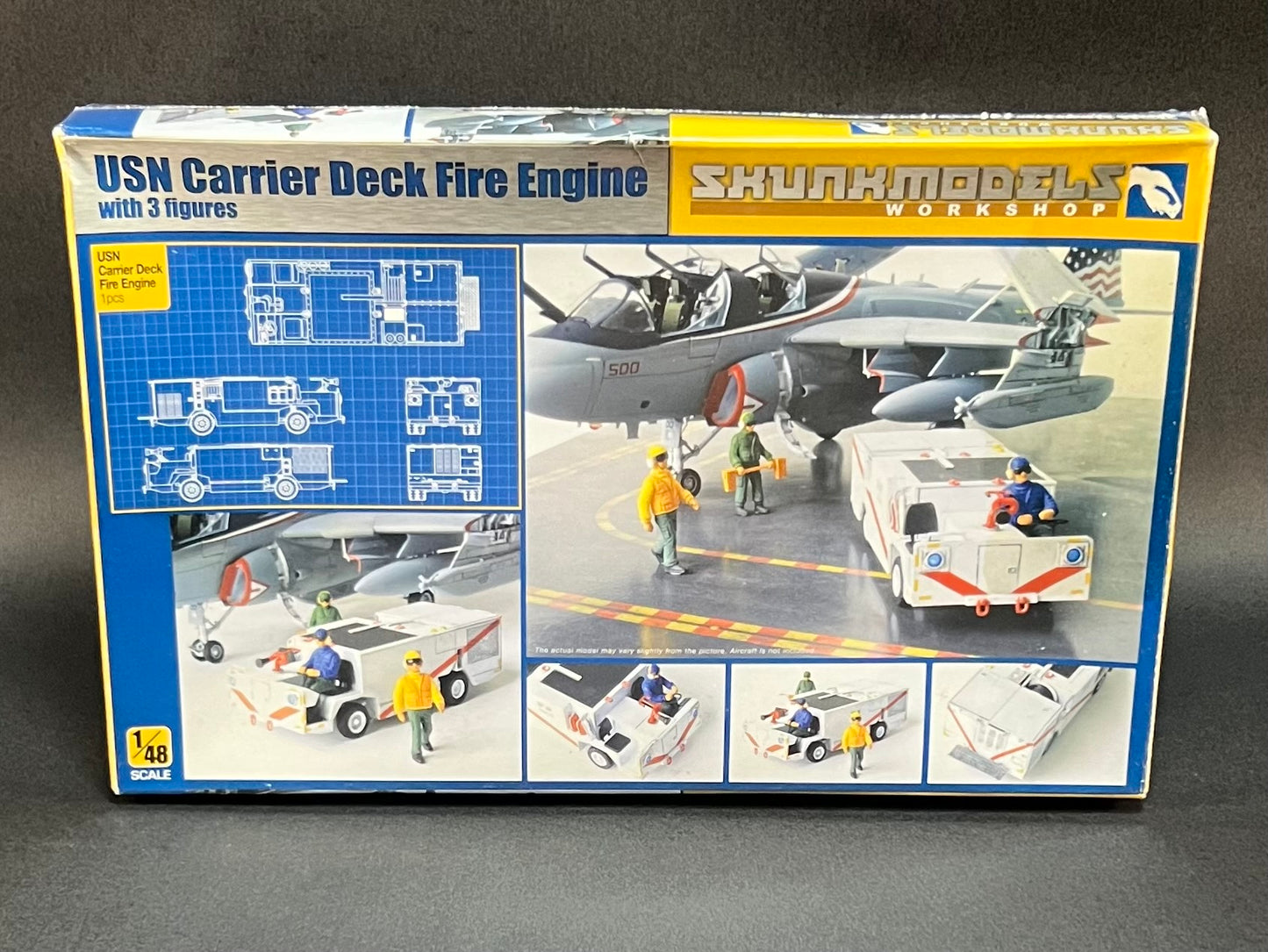 Skunk Models Kit WS 48007 1:48 Scale USN Carrier Deck Fire Engine with 3 Figures